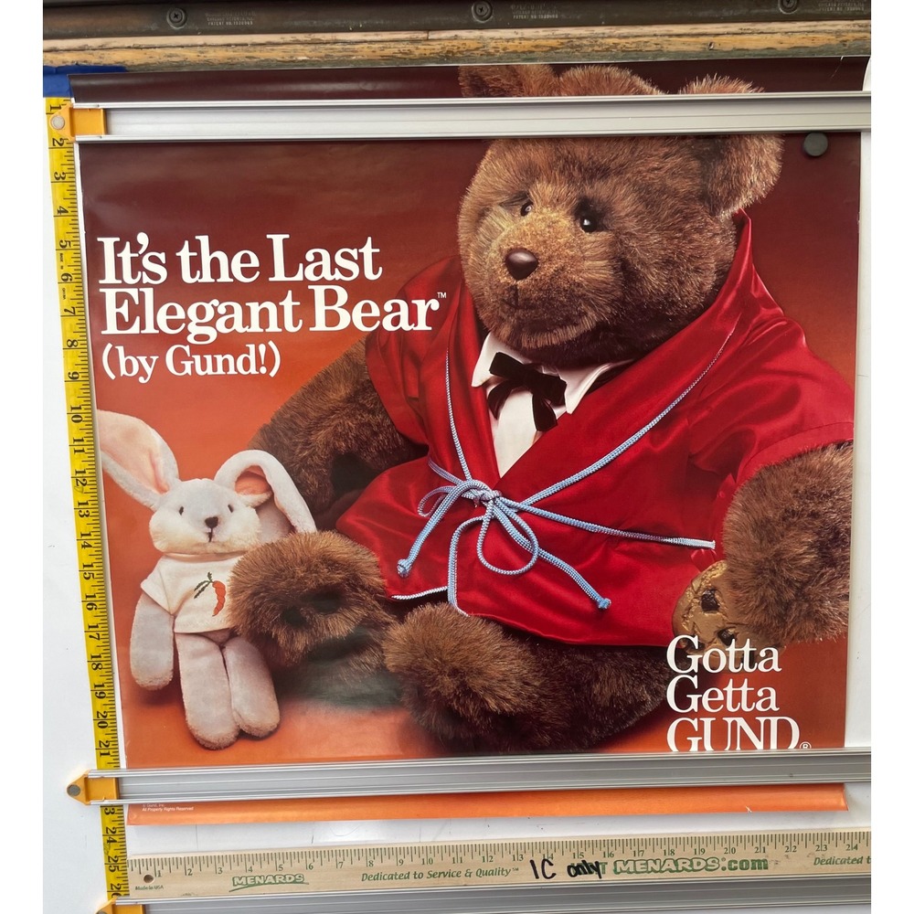 Vintage Gund The Last Elegant Bear Promotional‎ Poster Gotta Getta GUND Ad